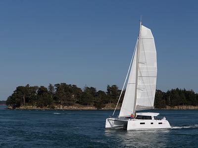 Exterior view of Whale Symphony, a Bavaria Nautitech 40 open NEW catamaran at Tribunj, Croatia