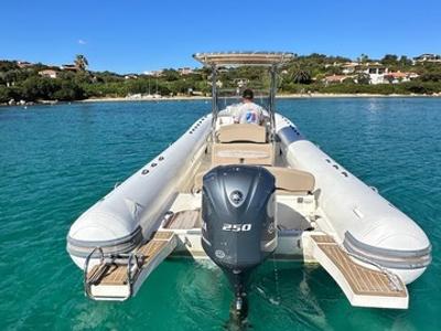 Exterior view of Cap Sun 2024, a Gulet Motorboat motorboat at Poltu Quatu, Italy