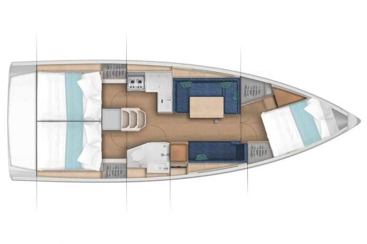 Ancsika, a Jeanneau Sun Odyssey 380 sailboat at Pirovac, Croatia