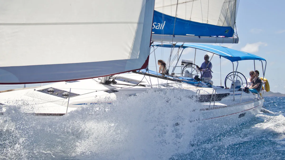 Exterior view of Sunsail 47 Classic, a Jeanneau Sun Odyssey 469 sailboat at Dubrovnik, Croatia