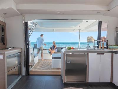 Galley of Two Phish, a Fountaine Pajot Elba 45 catamaran at Road Town, British Virgin Islands