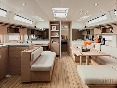 Salon of Jovial, a Beneteau Oceanis 51.1 sailboat at Municipal Unit of Lefkada, Greece