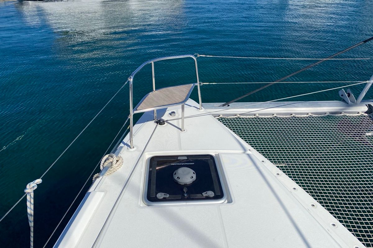 Deck of Hercules, a Lagoon 46 catamaran at Olbia, Italy