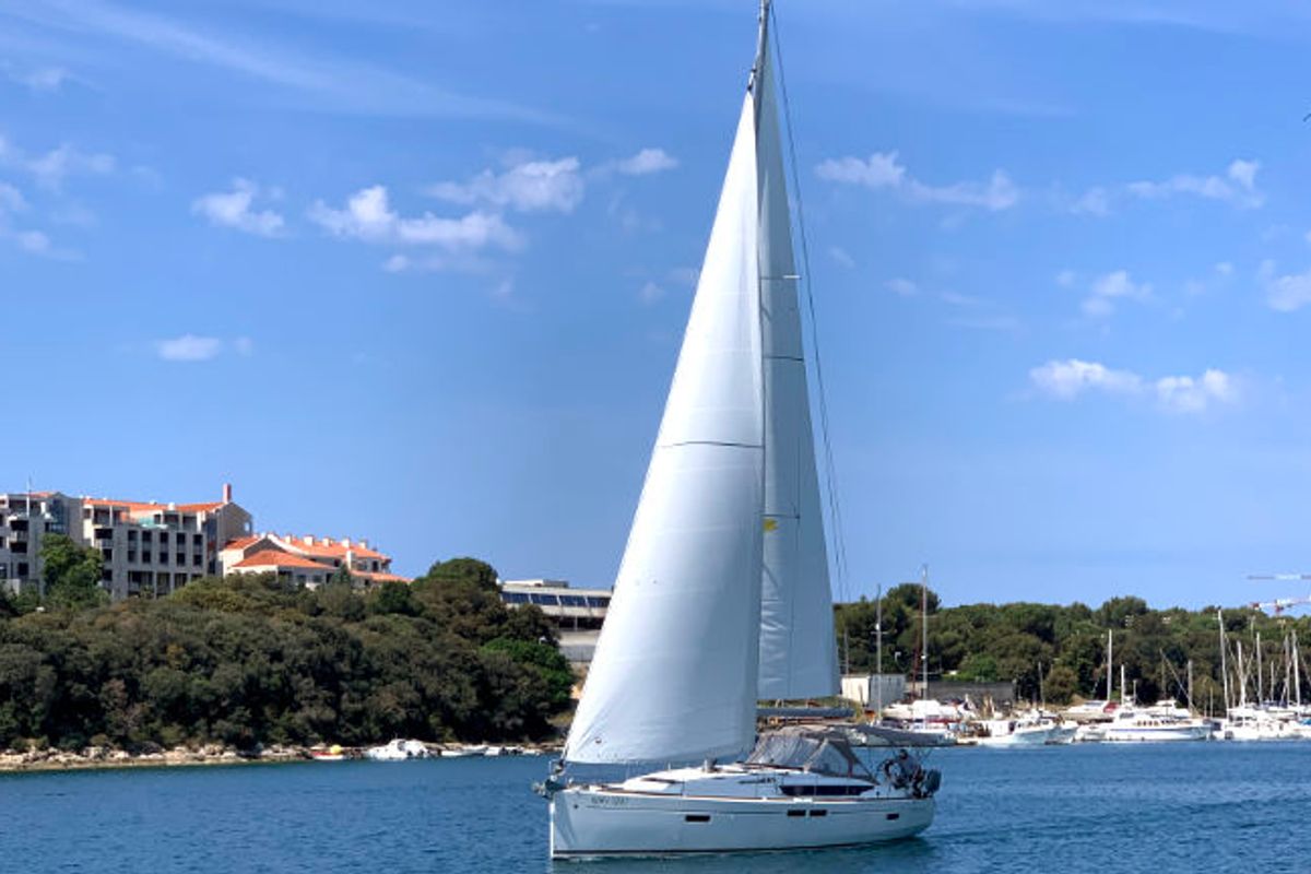 Exterior view of Vencel, a Jeanneau Sun Odyssey 479 sailboat at Grad Pula, Croatia