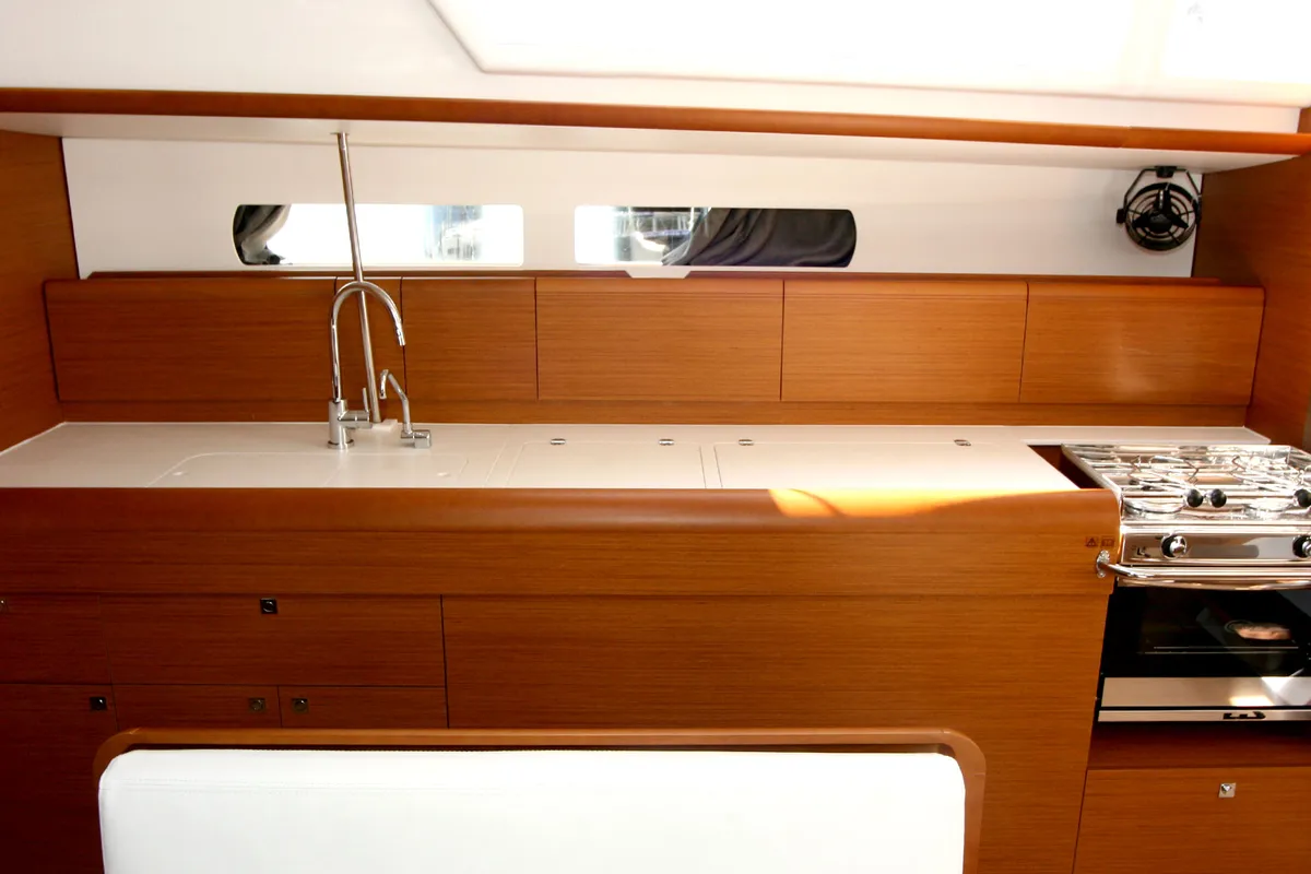 Head on Vencel, a Jeanneau Sun Odyssey 479 sailboat at Grad Pula, Croatia