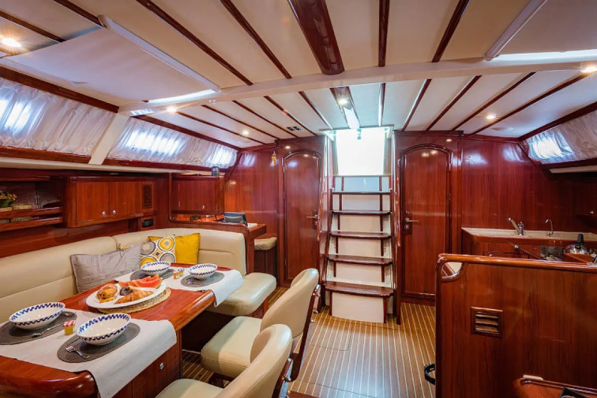 Salon of Christianna VIII, a Ocean Star 60.1 sailboat at Athens, Greece