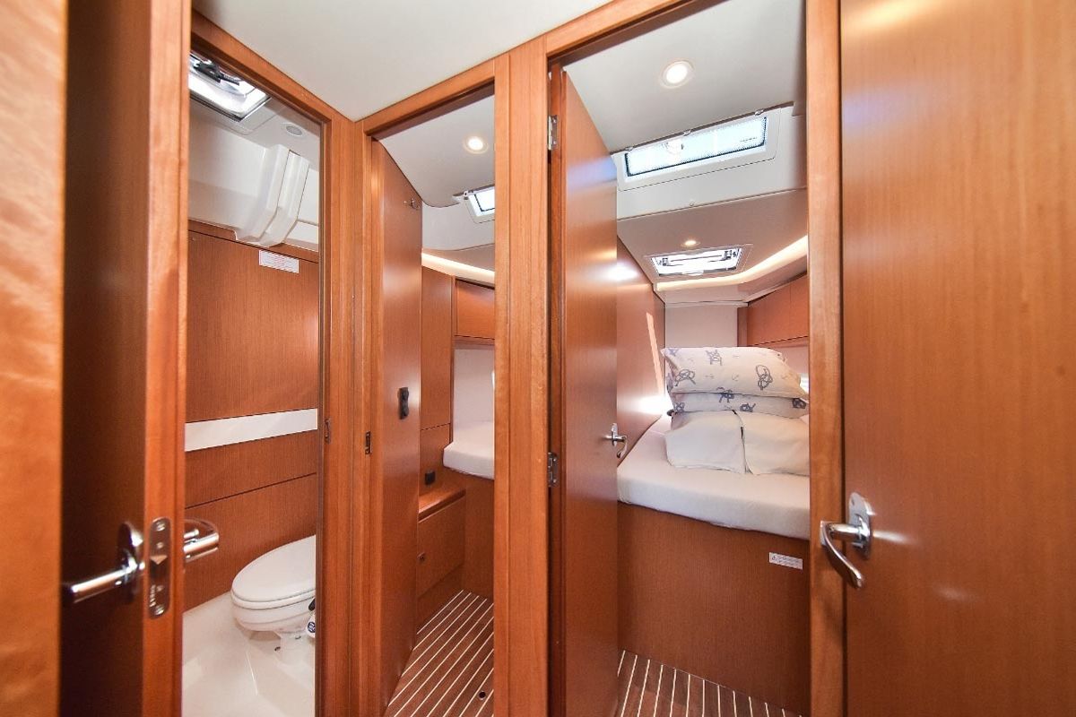 Cabin on NADINE, a Bavaria Cruiser 45 sailboat at Općina Sukošan, Croatia