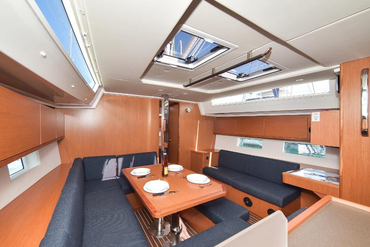 Salon of NADINE, a Bavaria Cruiser 45 sailboat at Općina Sukošan, Croatia
