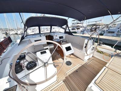 Cockpit of NADINE, a Bavaria Cruiser 45 sailboat at Općina Sukošan, Croatia