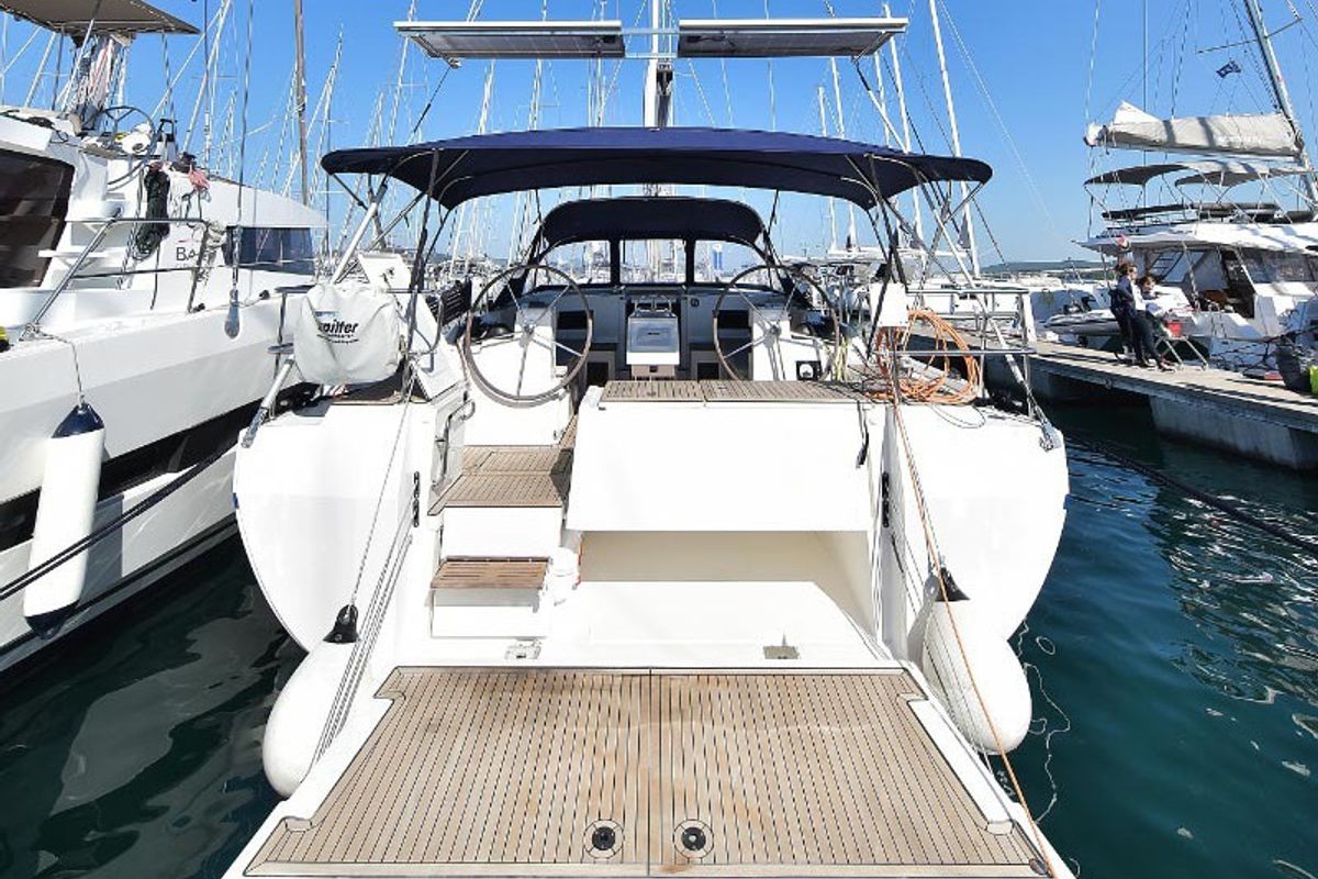 Exterior view of NADINE, a Bavaria Cruiser 45 sailboat at Općina Sukošan, Croatia