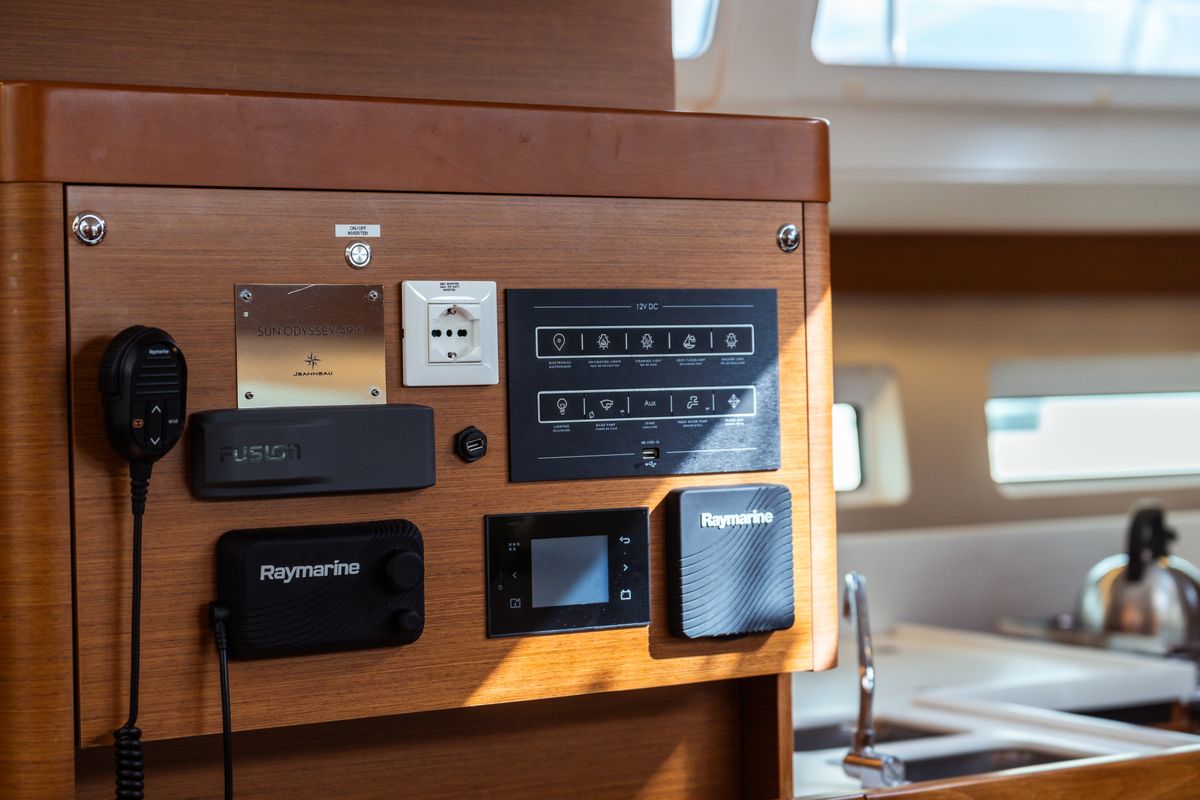Aurora, a Jeanneau Sun Odyssey 490 sailboat at Olbia, Italy