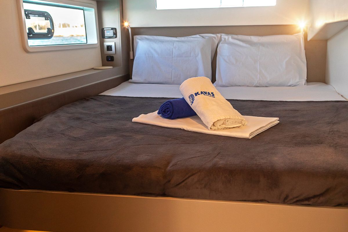 Cabin on Kos 42.4, a Bali 4.2 catamaran at Municipal Unit of Lefkada, Greece