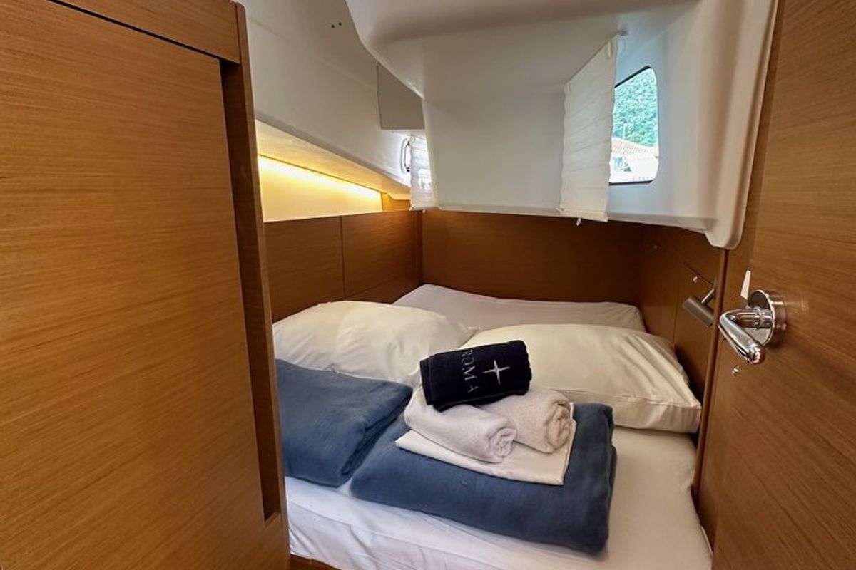 Head on Wind Kiss, a Jeanneau Sun Odyssey 410 sailboat at Dubrovnik, Croatia