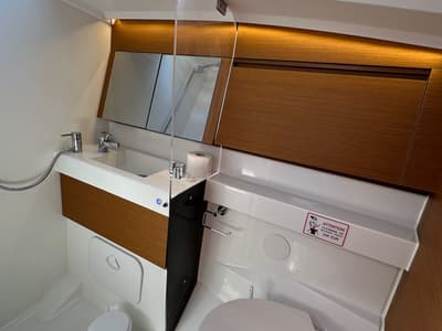 Salon of Wind Kiss, a Jeanneau Sun Odyssey 410 sailboat at Dubrovnik, Croatia