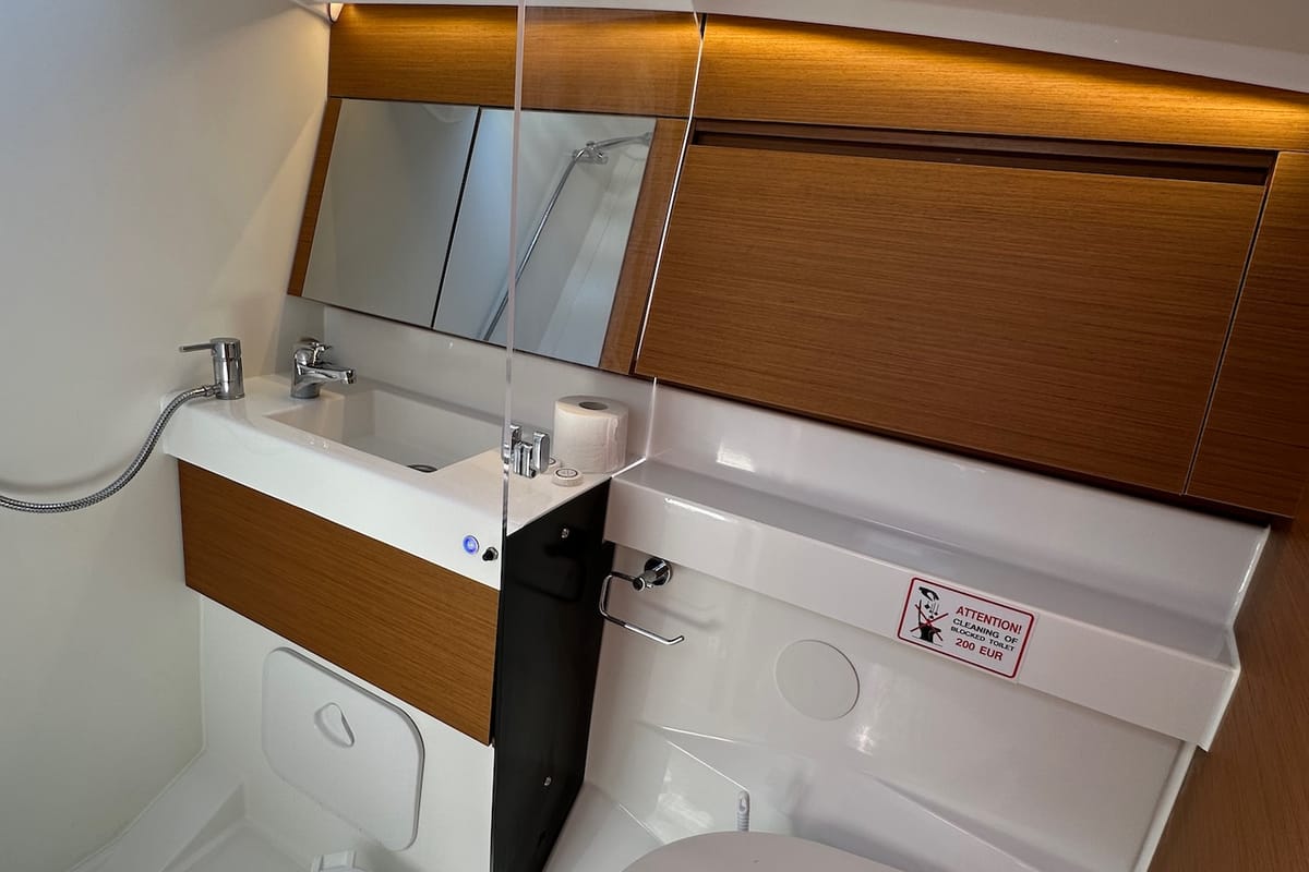 Salon of Wind Kiss, a Jeanneau Sun Odyssey 410 sailboat at Dubrovnik, Croatia