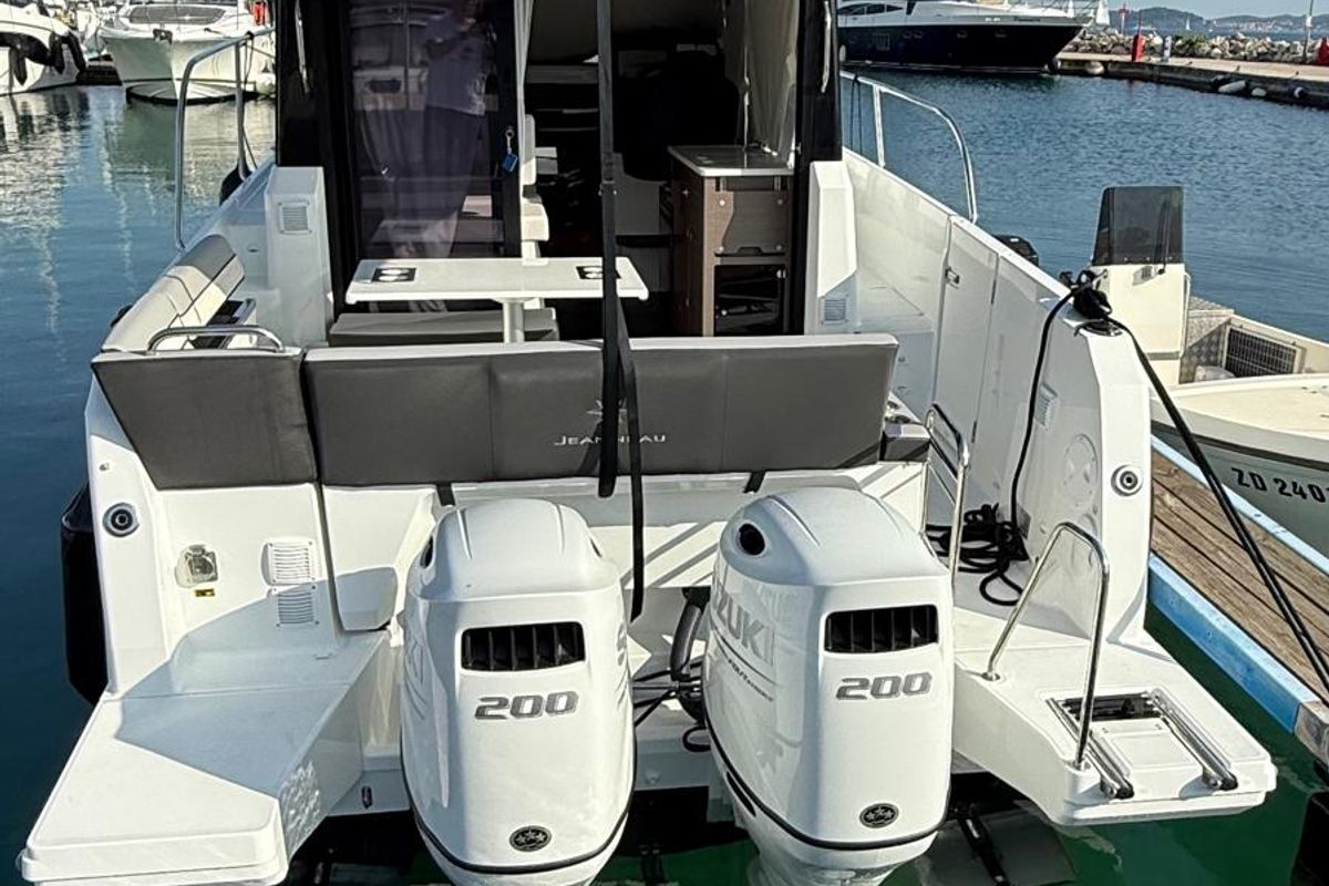 Exterior view of NIRVANA, a Jeanneau Merry Fisher 895 motorboat at Zadar, Croatia