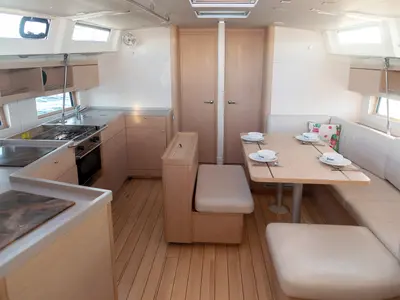 Salon of Kos 46.9, a Beneteau Oceanis 46.1 sailboat at Kos, Greece