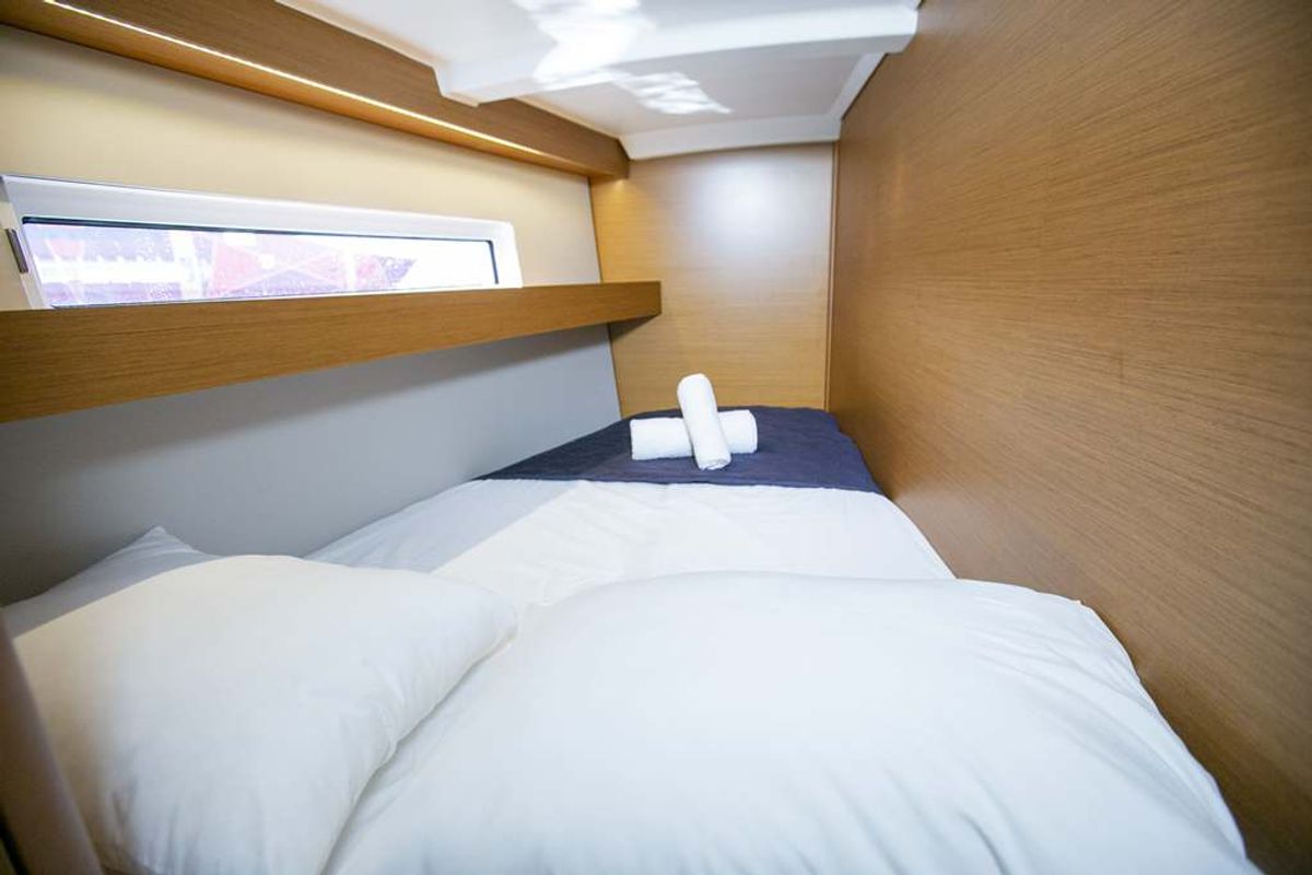 Cabin on Armonia, a Jeanneau Sun Odyssey 440 sailboat at Municipal Unit of Ellomenos, Greece