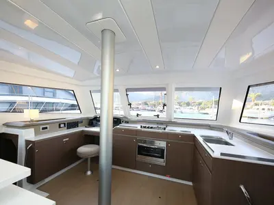 Galley of Moonrise, a Bali Catspace catamaran at Fethiye, Turkey