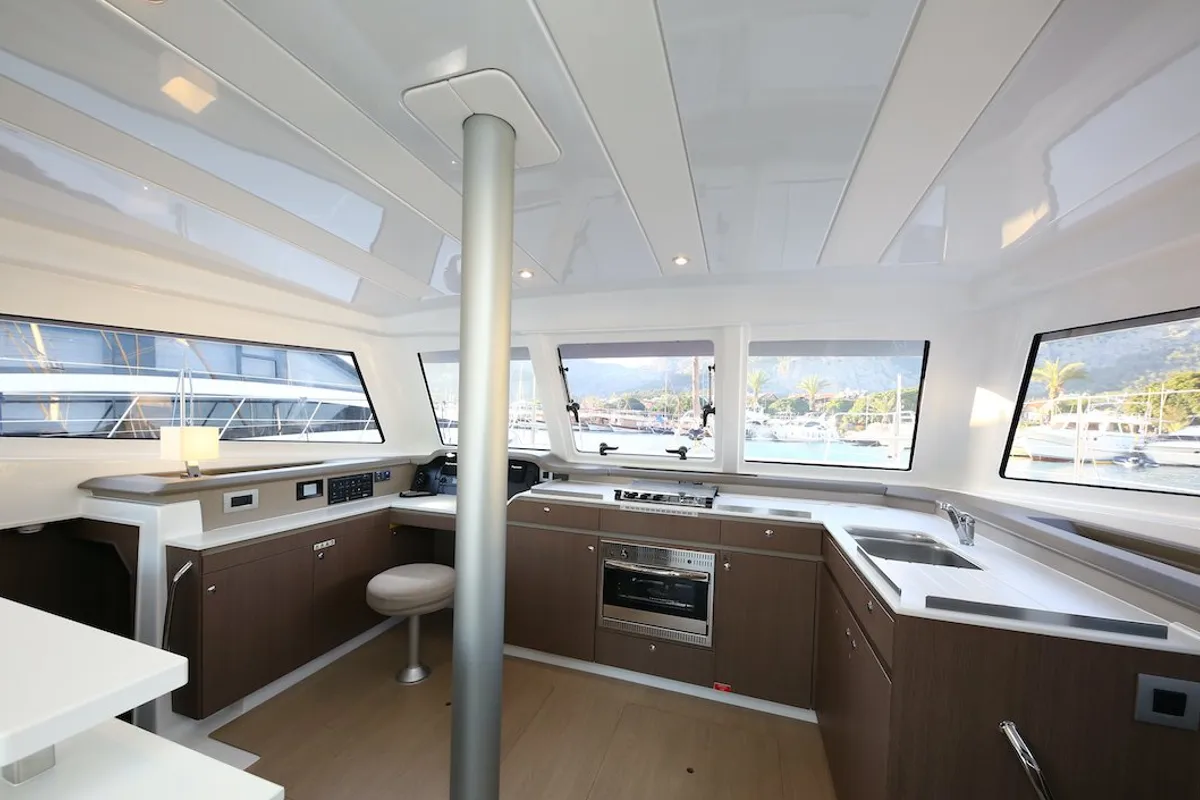 Galley of Moonrise, a Bali Catspace catamaran at Fethiye, Turkey