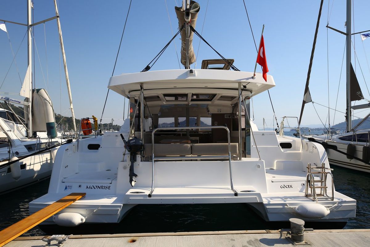 Head on Moonrise, a Bali Catspace catamaran at Fethiye, Turkey