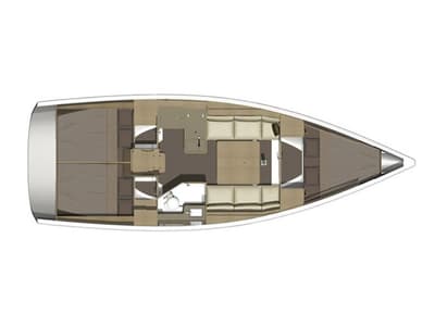 Floor plan of Alcyone, a Dufour 350 GL sailboat at Sithonia Municipal Unit, Greece