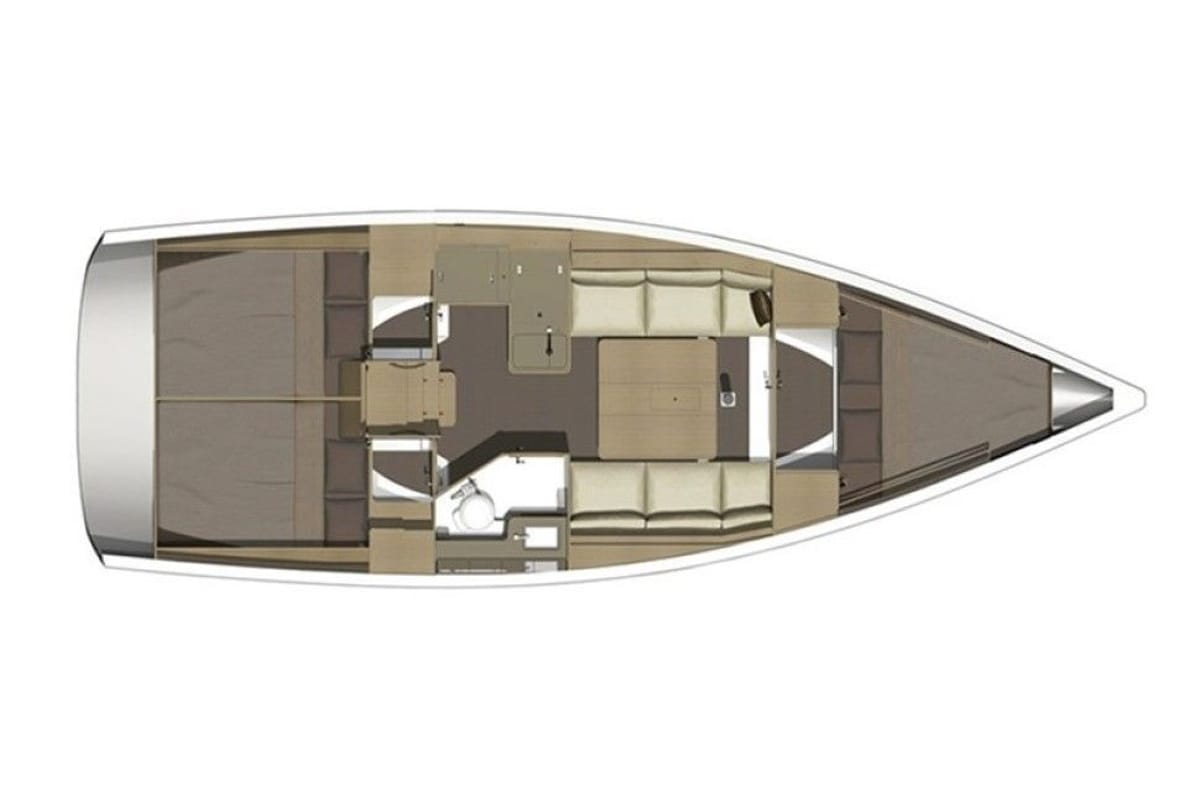 Floor plan of Alcyone, a Dufour 350 GL sailboat at Sithonia Municipal Unit, Greece
