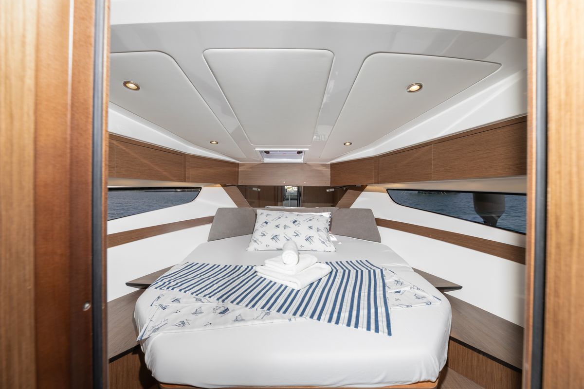 Cabin on FALCON, a Beneteau Antares 11 OB motorboat at Općina Rogoznica, Croatia