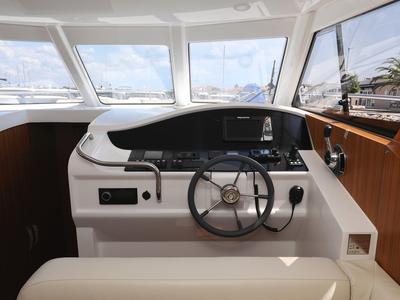 Cockpit of Mozart, a Greenline 33 yacht at Pirovac, Croatia