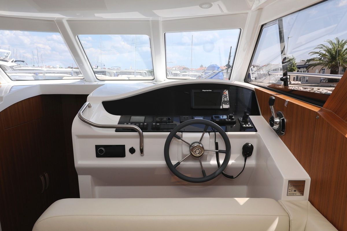 Cockpit of Mozart, a Greenline 33 yacht at Pirovac, Croatia