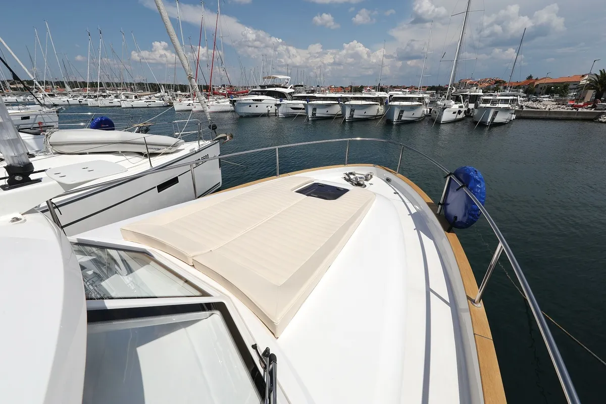 Deck of Mozart, a Greenline 33 yacht at Pirovac, Croatia