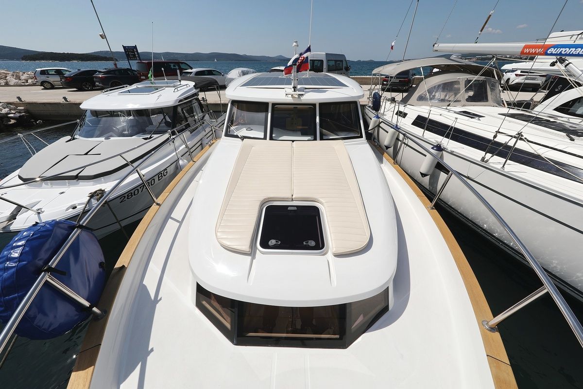 Deck of Mozart, a Greenline 33 yacht at Pirovac, Croatia