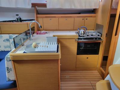 Galley of No Mad, a Jeanneau Sun Odyssey 42 i sailboat at Alameda, United States