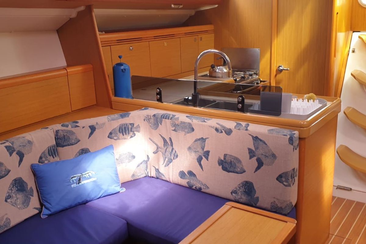 Galley of No Mad, a Jeanneau Sun Odyssey 42 i sailboat at Alameda, United States