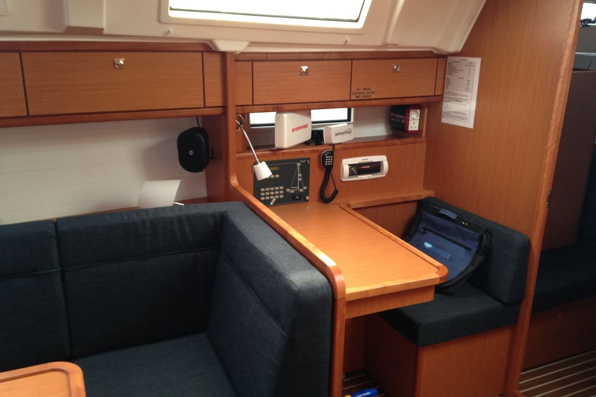 Salon of S/Y Alisahni, a Bavaria Cruiser 41 sailboat at Preveza, Greece