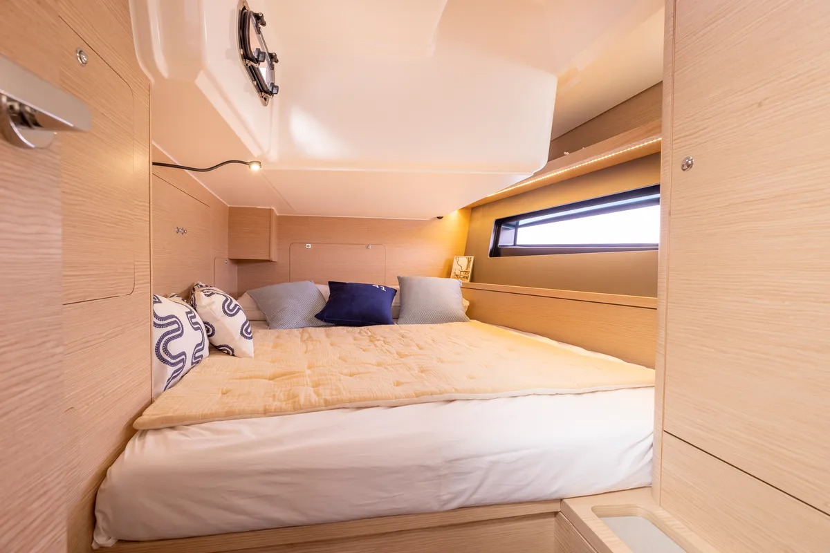 Cabin on Sunsail 41.3 Premium Plus, a Dufour 41 sailboat at Municipal Unit of Lefkada, Greece