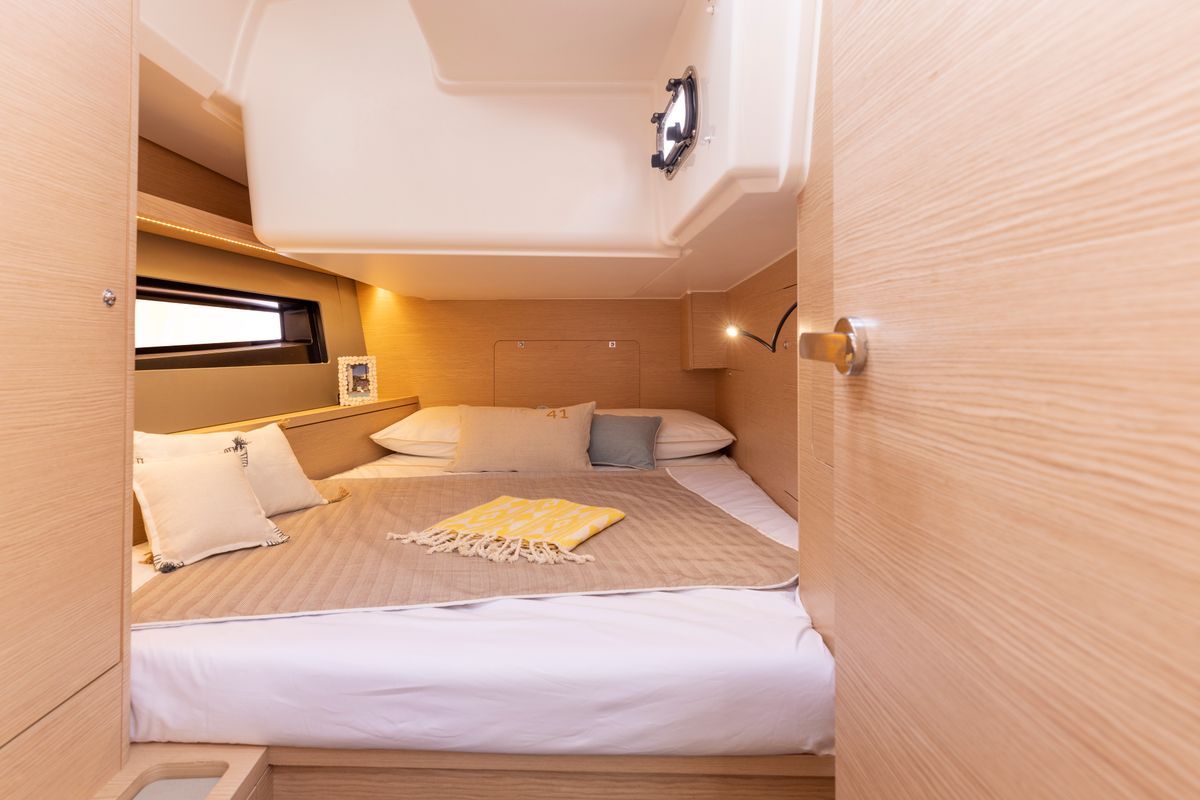 Cabin on Sunsail 41.3 Premium Plus, a Dufour 41 sailboat at Municipal Unit of Lefkada, Greece