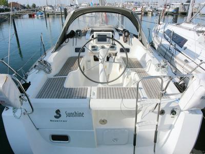 Cockpit of Sunshine, a Beneteau Oceanis 31 sailboat at Barth, Germany