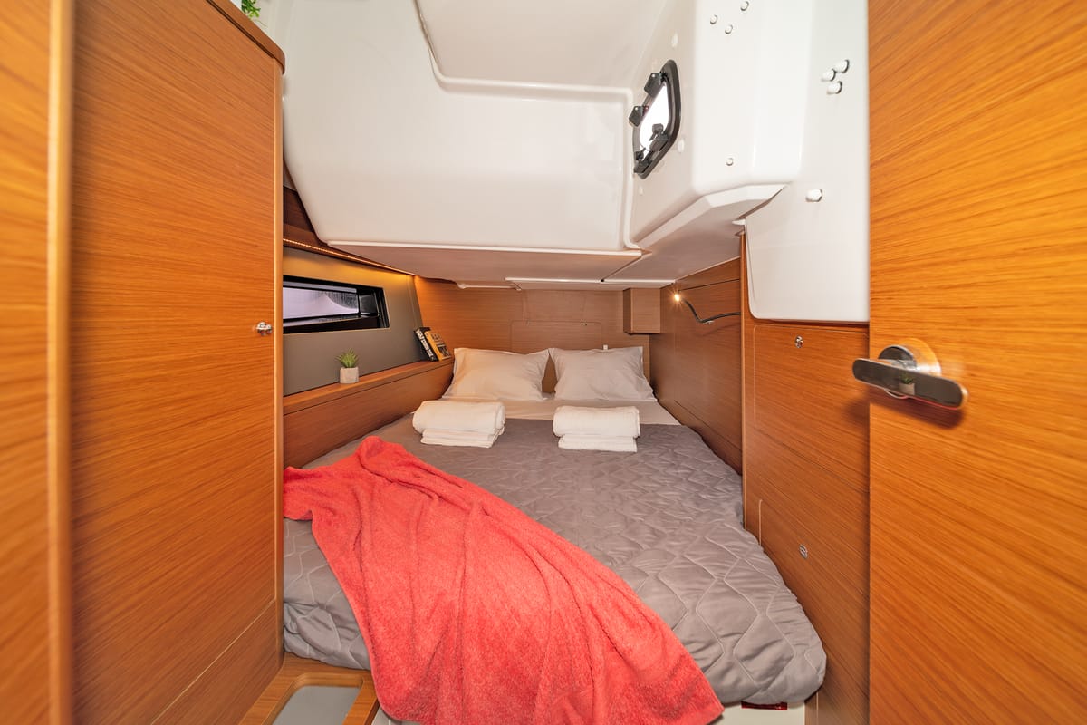 Cabin on One Heart, a Dufour 44 sailboat at Preveza, Greece