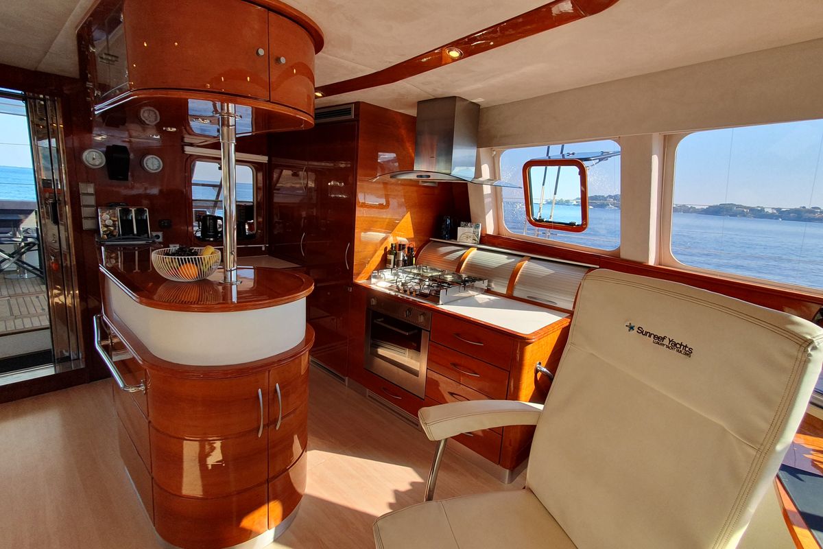 Galley of SUNNYACHT, a Sunreef Yachts Sunreef 62 catamaran at Olbia, Italy