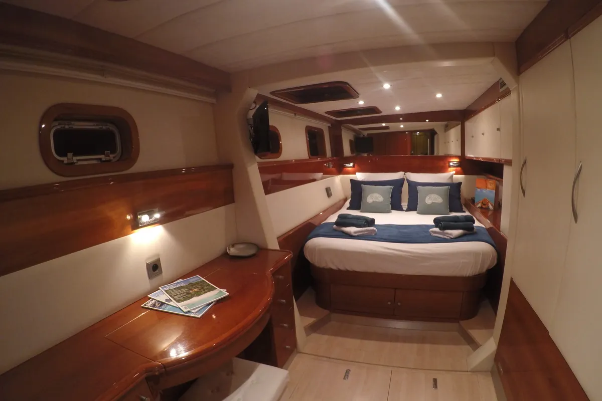 Cabin on SUNNYACHT, a Sunreef Yachts Sunreef 62 catamaran at Olbia, Italy