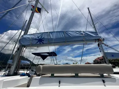 Miro Bot, a Bali Catspace catamaran at Seychelles, Eden Island Marina, Seychelles