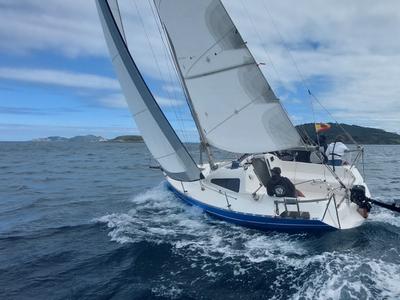 Cockpit of Comfort, a Gulet Yatlant 24 sailboat at Baiona, Spain