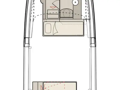 Floor plan of Olivia, a Saxdor Yachts Saxdor 400 GTO motorboat at Općina Sukošan, Croatia