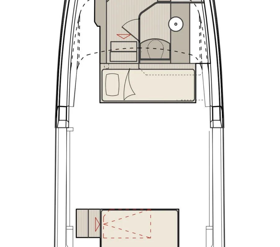 Floor plan of Olivia, a Saxdor Yachts Saxdor 400 GTO motorboat at Općina Sukošan, Croatia