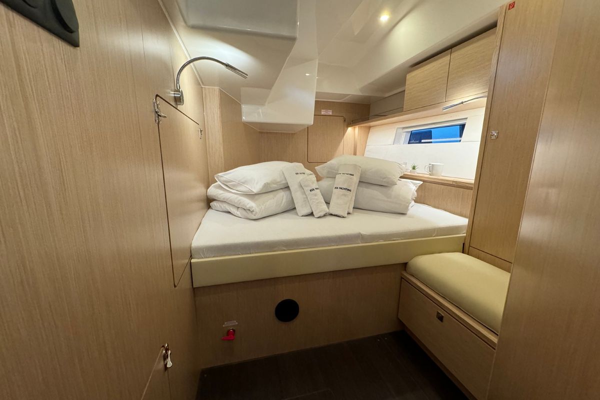 Cabin on Mina, a Bavaria C57 Style sailboat at Grad Pula, Croatia