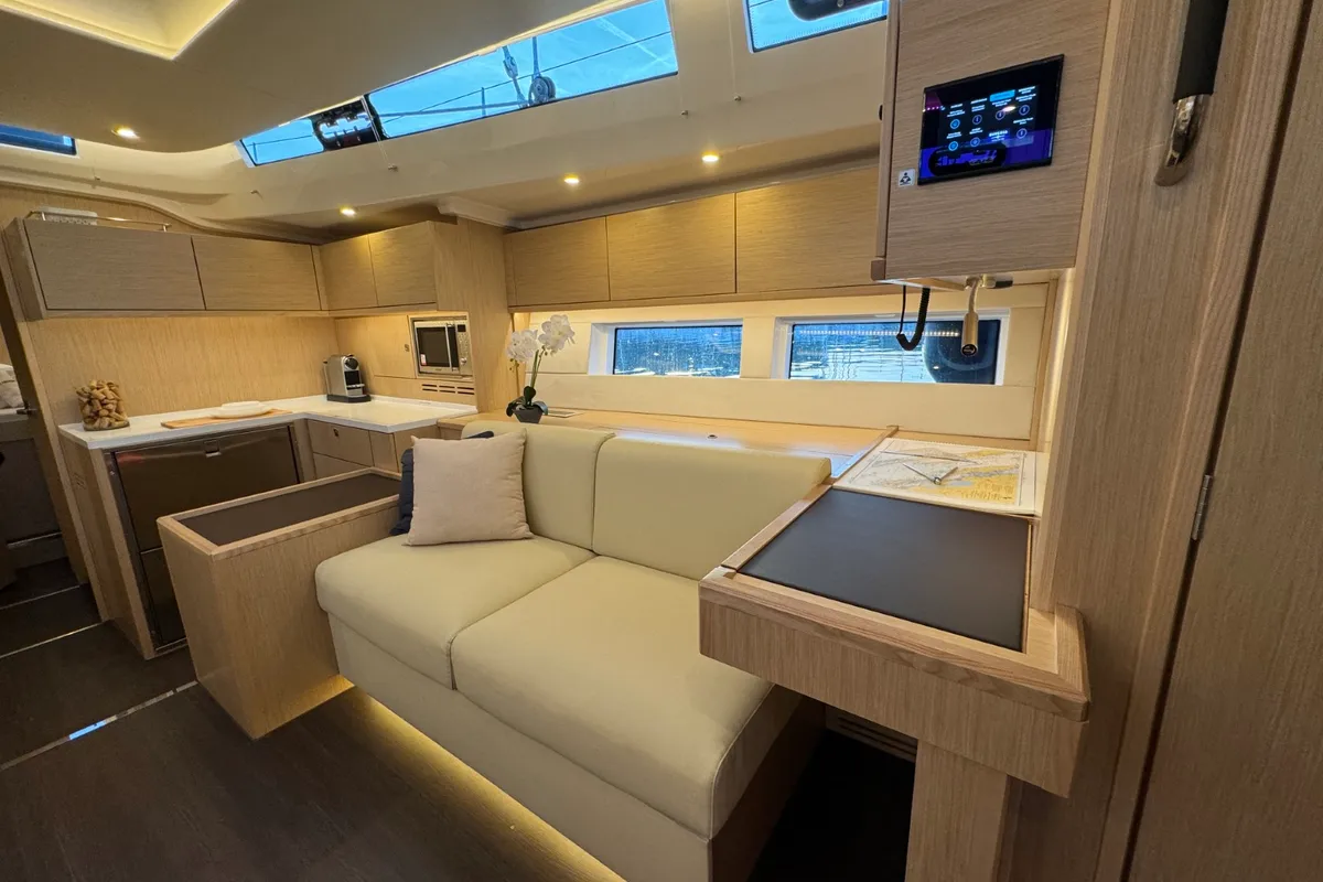 Salon of Mina, a Bavaria C57 Style sailboat at Grad Pula, Croatia
