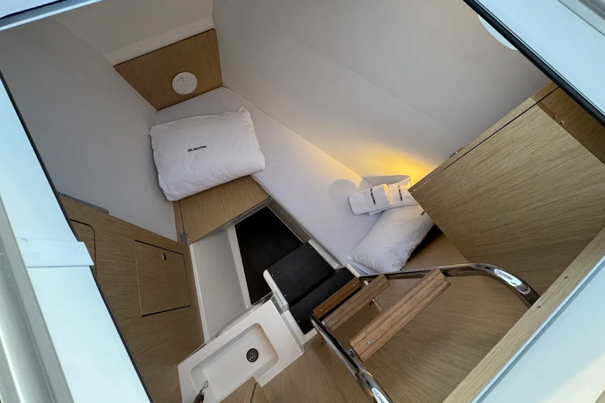 Cabin on Mina, a Bavaria C57 Style sailboat at Grad Pula, Croatia