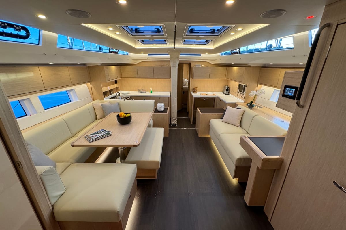 Salon of Mina, a Bavaria C57 Style sailboat at Grad Pula, Croatia