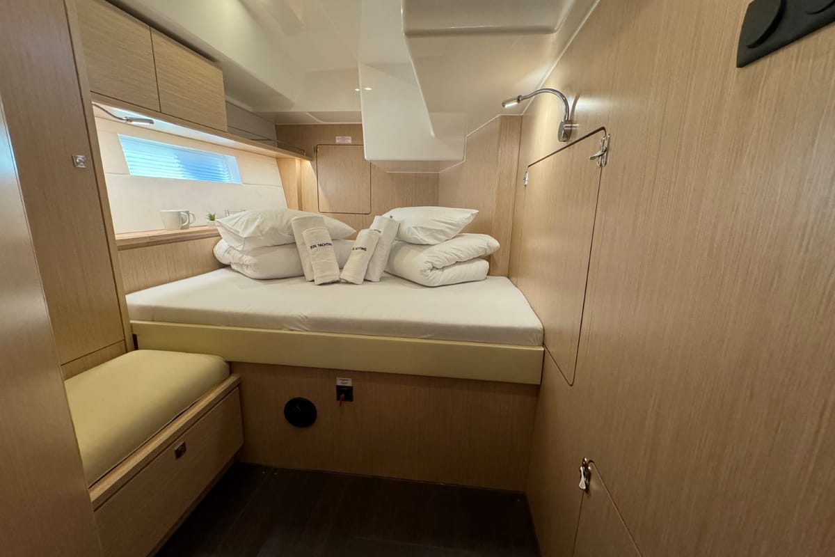 Cabin on Mina, a Bavaria C57 Style sailboat at Grad Pula, Croatia